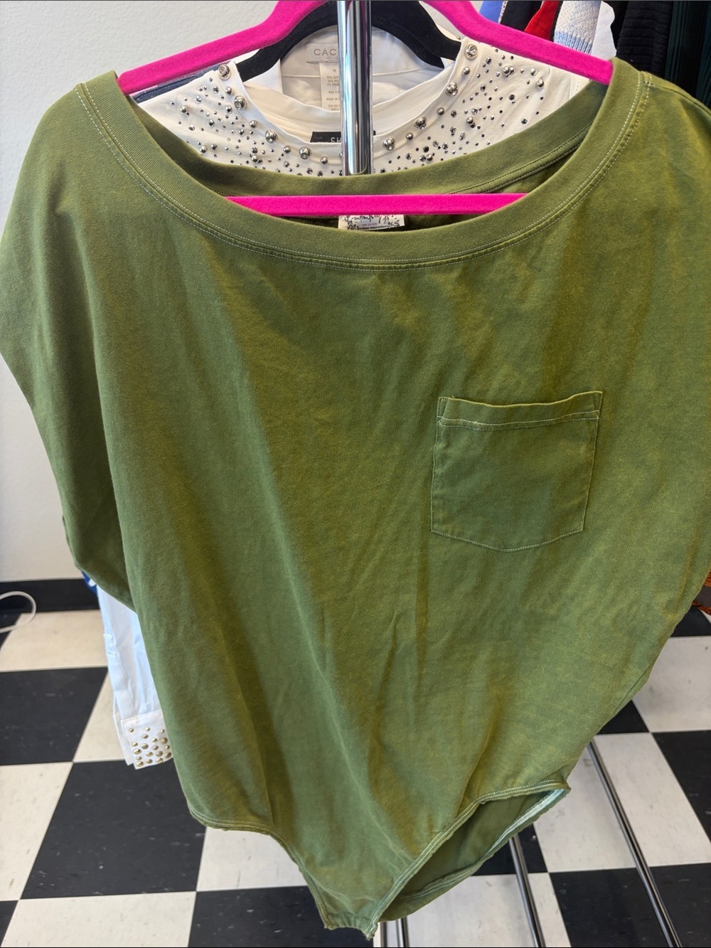 Olive Green Women's Pocket Bodysuit - Casual Everyday Essential